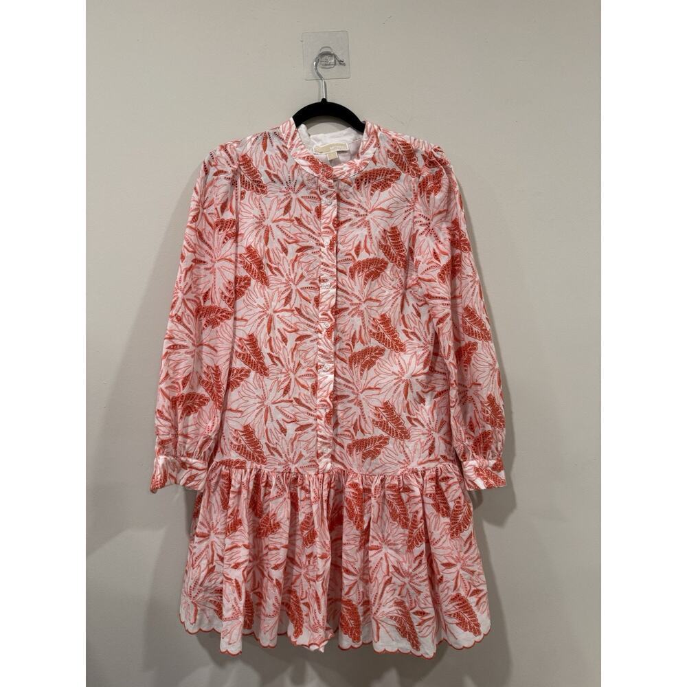 Michael BY Michael Kors Women Eyelet Orange and White Shirt Dress Size S 2033 - Picture 4 of 13